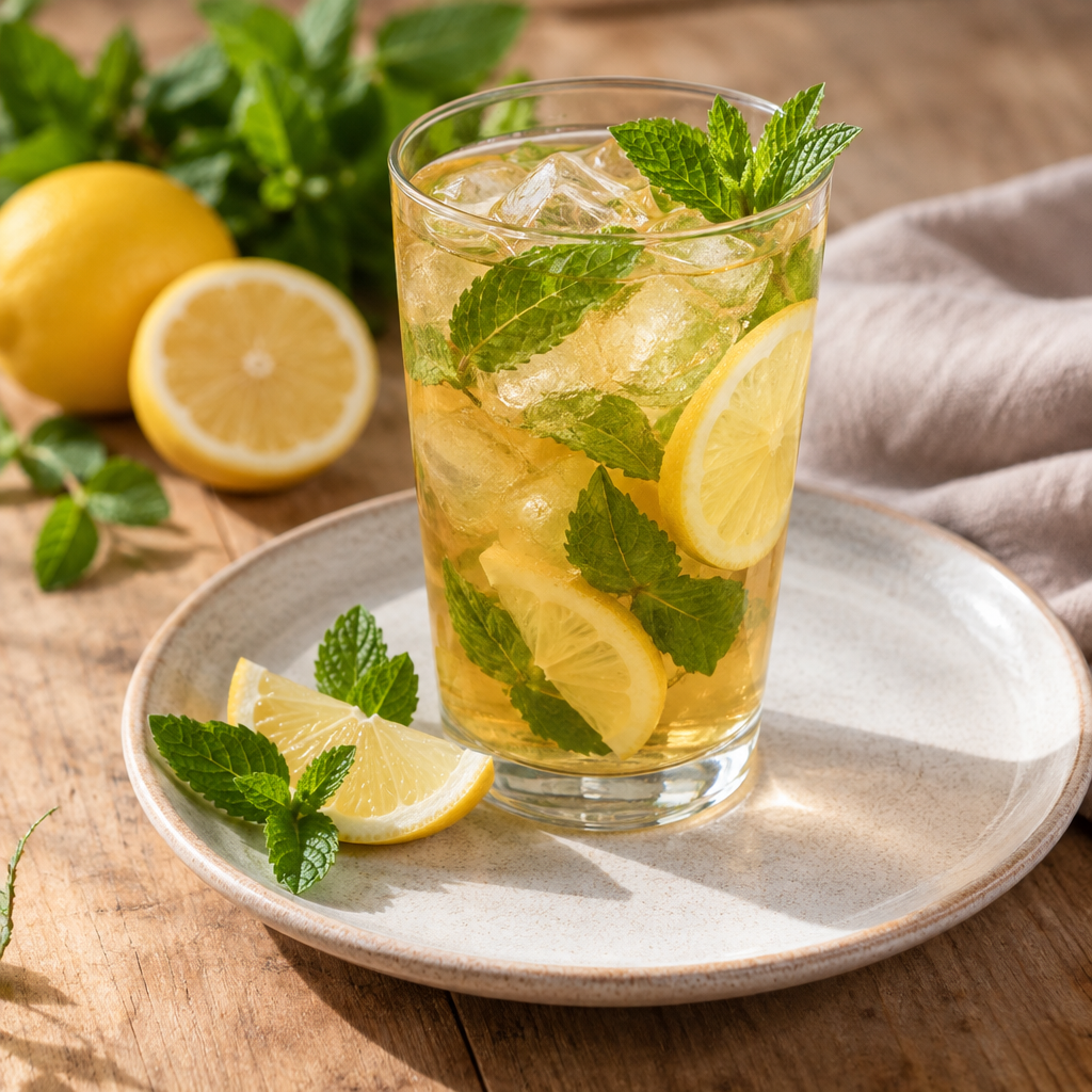 Photo du plat Thé glacé maison citron-menthe 33 cl