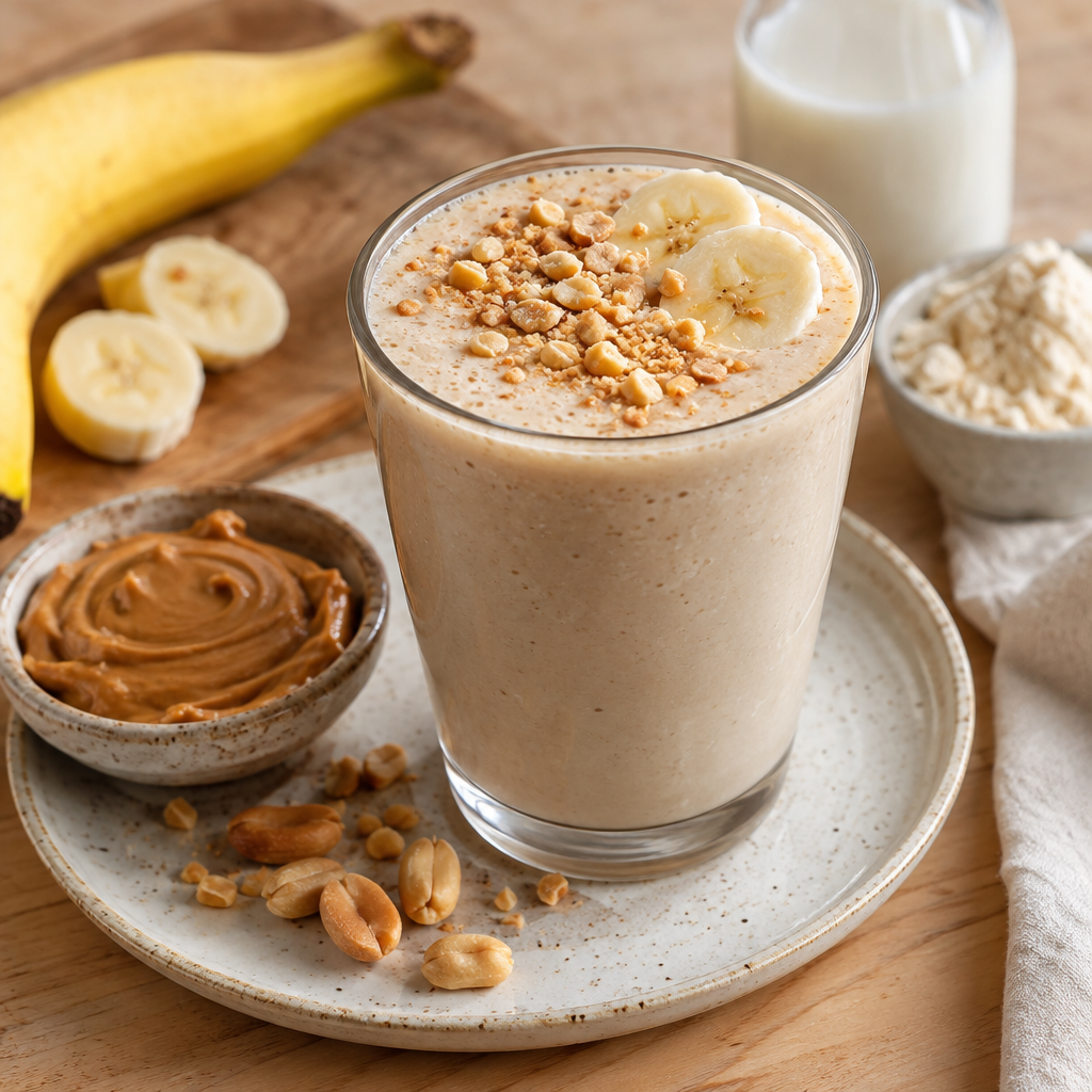 Photo du plat Smoothie protéiné banane & cacahuète 30 cl
