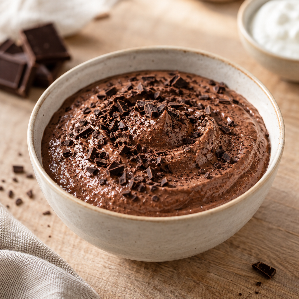 Photo du plat Mousse au chocolat protéinée
